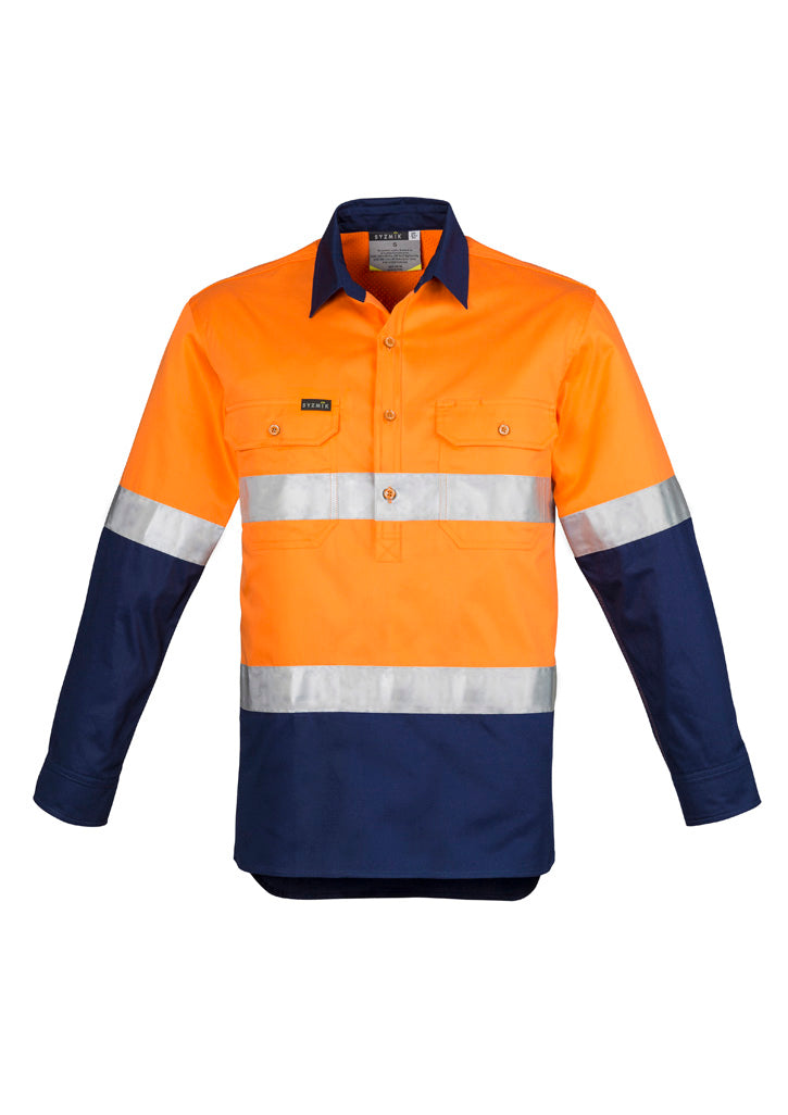 GCZW550 Mens Closed Front Long Sleeve Shirt - Hoop Taped